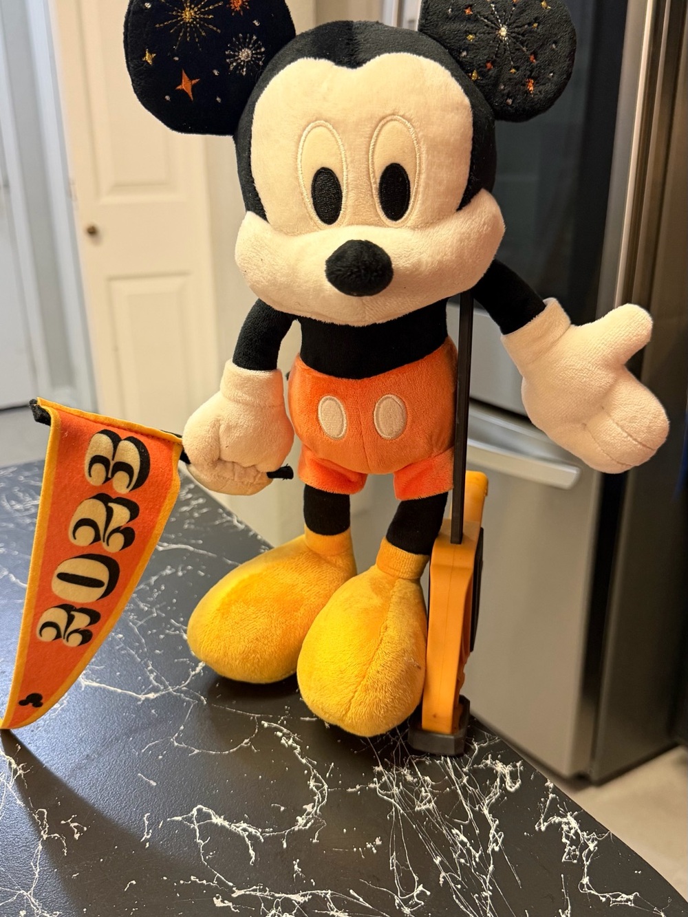 Disney Parks Mickey Mouse 2023 Flag / Pennant-EUC- Fireworks Celebration- Smile